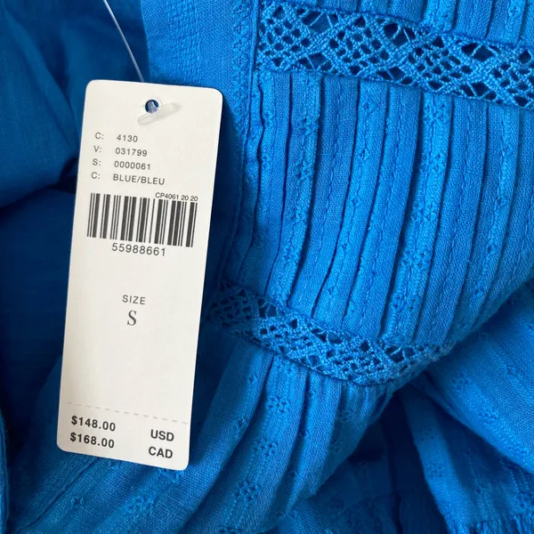 Anthropologie Blue Tiered Button-Front Mini Dress - Image 6