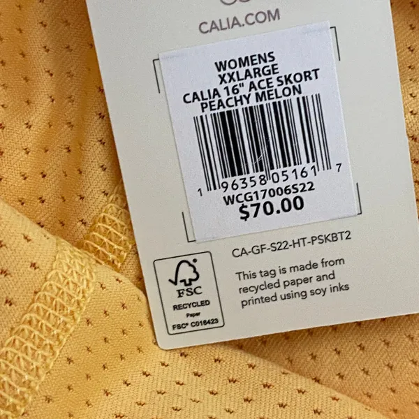 Calia Women Golf Skort Size XXL Orange 16" Ace Pleated Skirt Pickleball Academia - Image 6