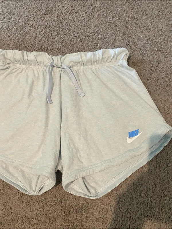 Nike Girls Light Blue Athletic Lounge Shorts with Blue Logo - Image 2