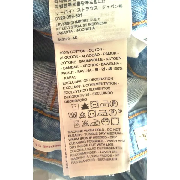 Levi’s Premium Wedgie Straight Jeans W26 L26 Blue Distressed Raw Hem Button Fly - Image 11
