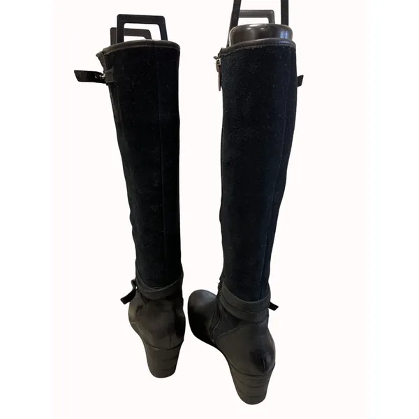 UGG Australia women’s black leather suede knee high boots size 7 SKU 5036 - Image 4