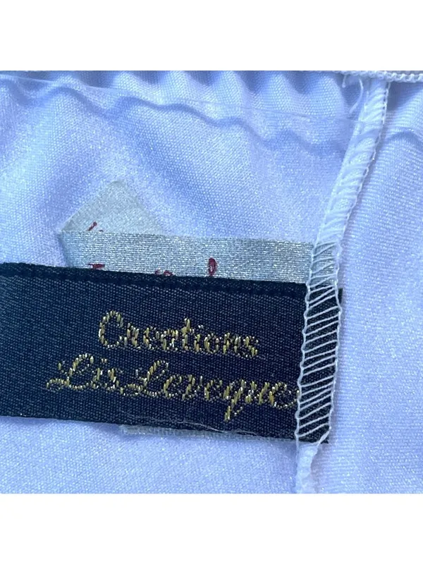 Vintage Lis Levesque White Lace Satin Camisole Top Small Made In USA 21r - Image 4