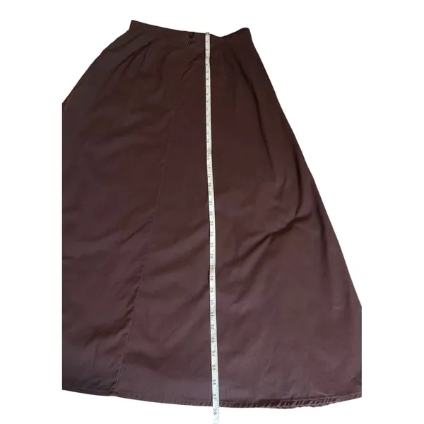Vintage 90s Y2K Whimsigoth Brown Embroidered A-Line Maxi Skirt Cottagecore Sz 10 - Image 7
