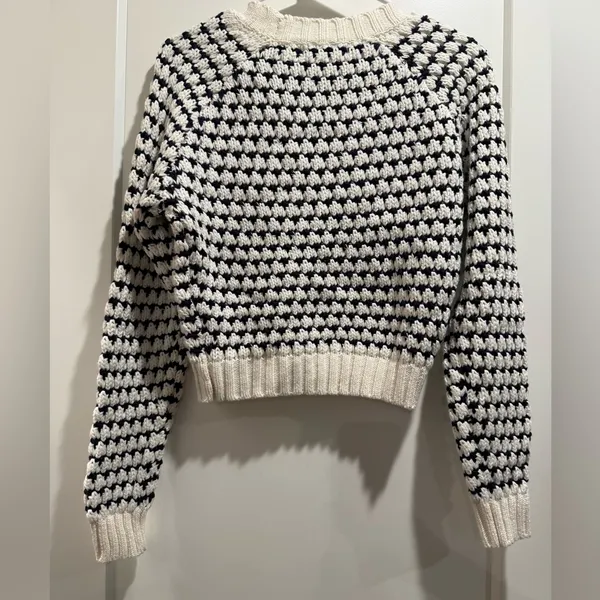 All in Favor Navy and Cream Stripe Knit Sweater‎ Size Xs - Image 2
