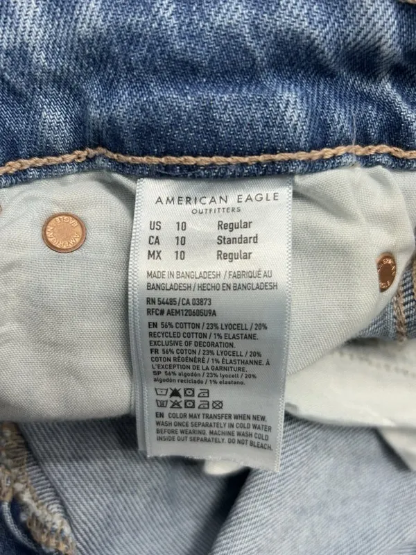 American Eagle High Rise Flare womens sz 10 medium wash denim jeans 33x29 - Image 6