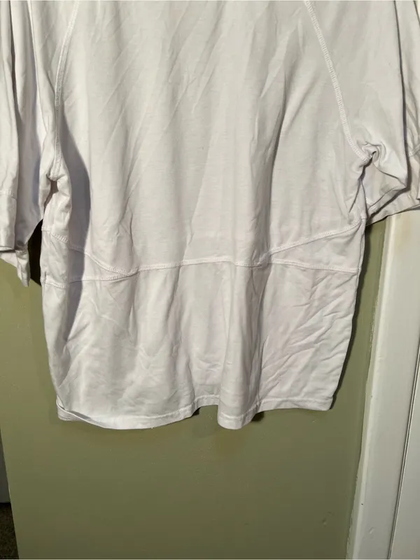 Factory QX Women’s Size Medium T-Shirt White Crewneck Half Sleeve Athletic Loose - Image 7