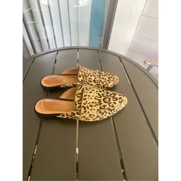 Halogen Violet Leopard Calf Hair Mules Size 8.5M - Image 16