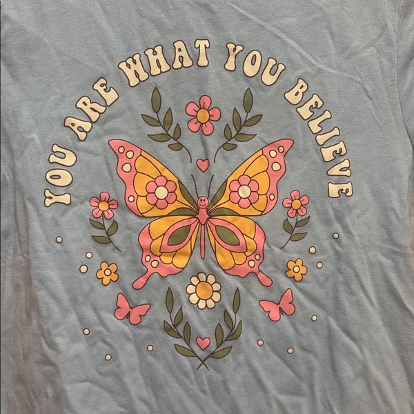 Boutique Brand Size Medium Light Blue 90s Graphic Tee - Image 3