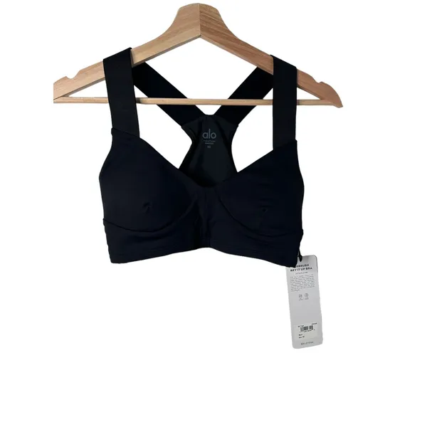 Alo Yoga AIRBRUSH REV IT UP BRA Black NWT XS - Image 3