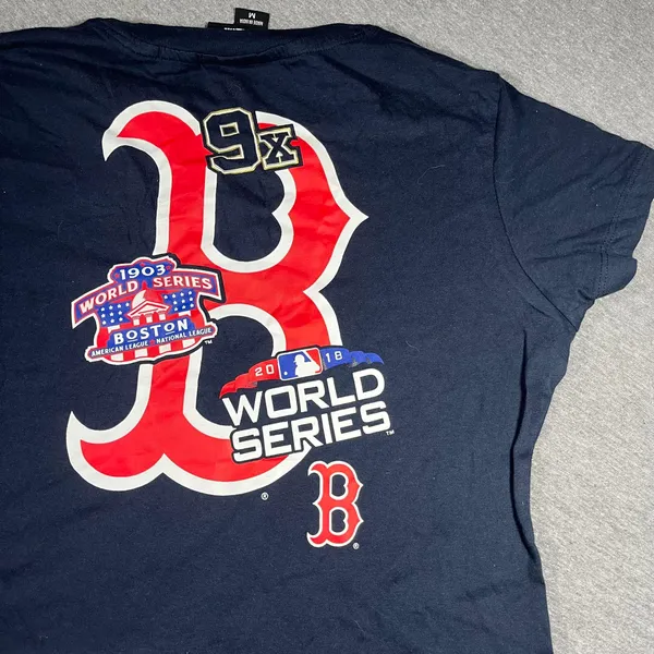 New Boston Red Sox Woman’s Medium 9x World Series Champions Woman Cropped TShirt - Image 2