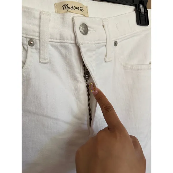 Madewell Slim Wide Leg‎ Crop Jeans Size 27 White High Rise - Image 6