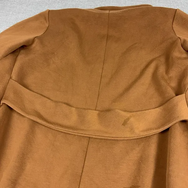 Spanx Coat Womens Small Brown Modal Blend Long Open Front Overcoat Lined Pockets - Image 14