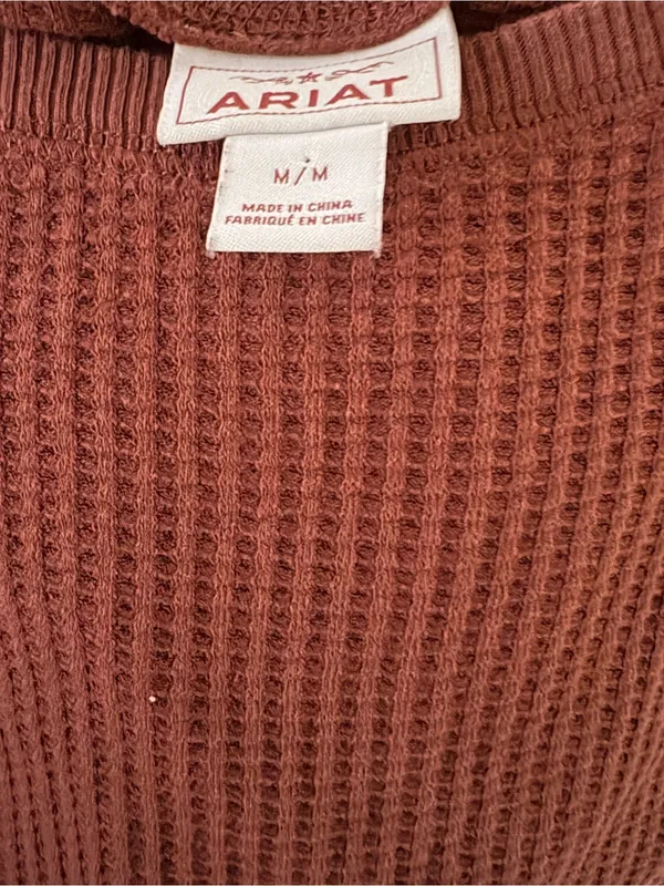 Ariat Rust Waffle Knit Long Sleeve Top - Image 2