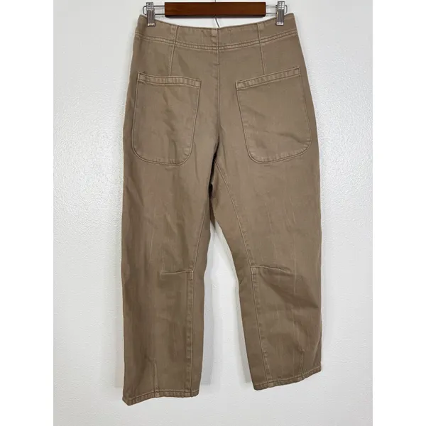 Free People We The Free Osaka Jeans Brown High Rise Button Fly Tapered OB1102336 - Image 4