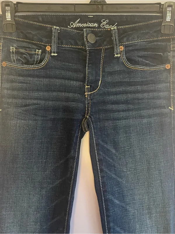 American Eagle Jeans Women’s 2 Skinny Stretch Dark Blue Wash Low Rise - Image 13