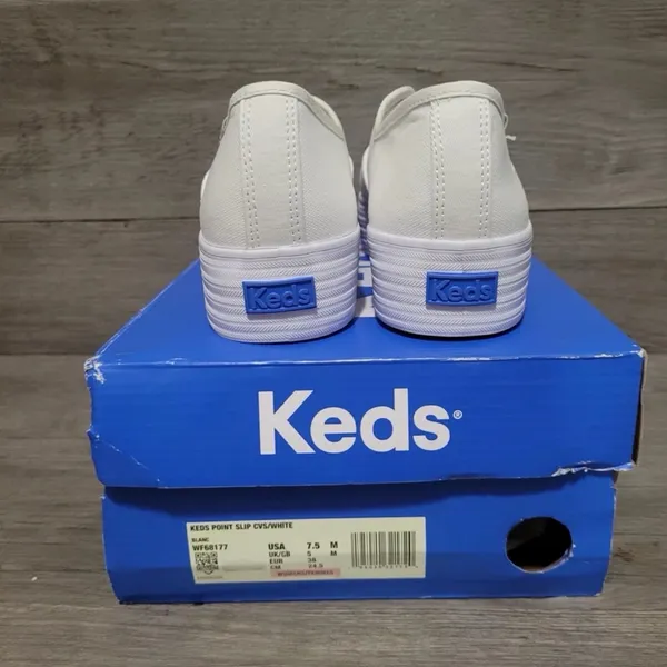 Keds Point Slip Canvas White Women’s size 7.5 - Image 2