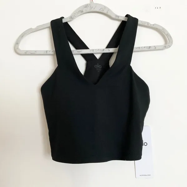 Alo Yoga Airbrush Real Bra Tank Black XS - Image 2