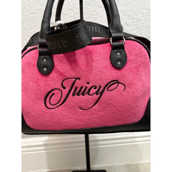 Juicy Couture Raising Star Bowler Bag Satchel New with Tags Pink Black - Image 2