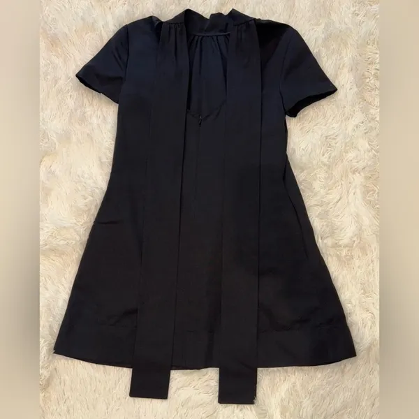 NEW STAUD ILANA high neck bow mini black dress sz S - Image 5
