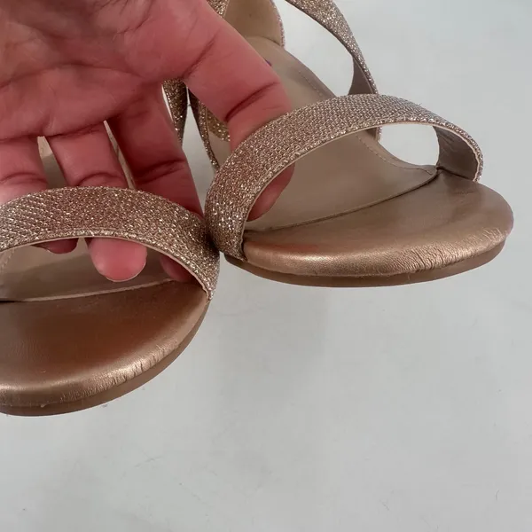 NWOT Rampage Women Rose Gold Glitter Block Heel Sandals Size‎ 8.5 - Image 8