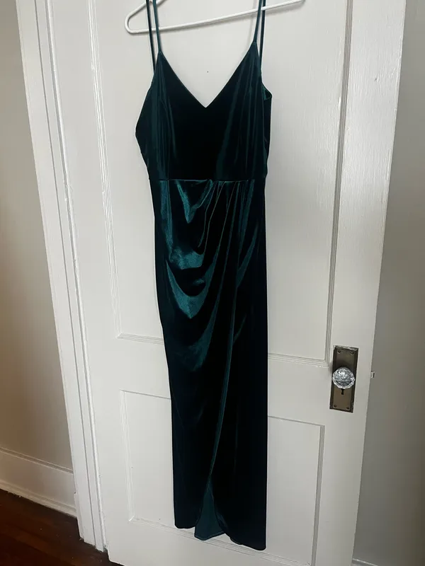Velvet dress Green Size L - Image 2
