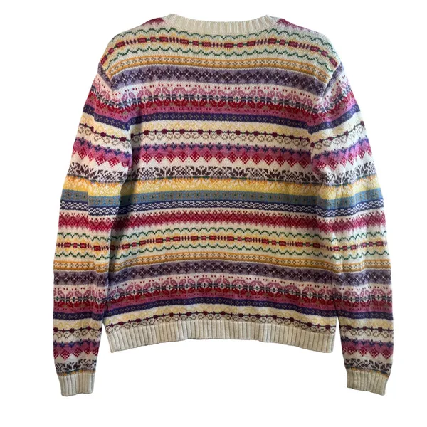 Mountain Lake Fair Isle Sweater Knit L Cottagecore Nordic‎ Grandpa Cozy Boho - Image 2