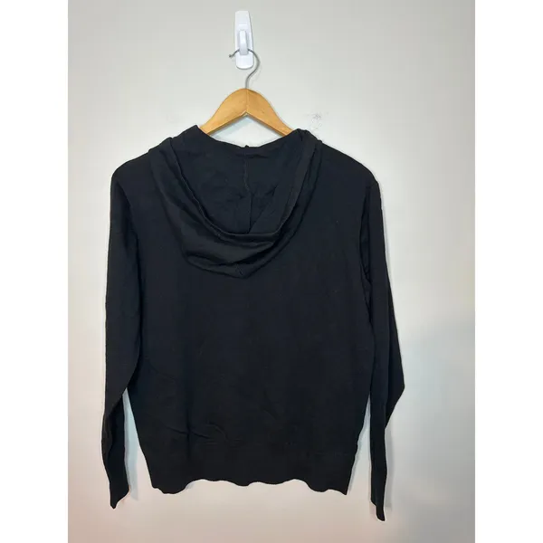 AQUA New Pullover Hoodie‎ Black Size M Long Sleeve Hooded Comfy Basic Minimalist - Image 5