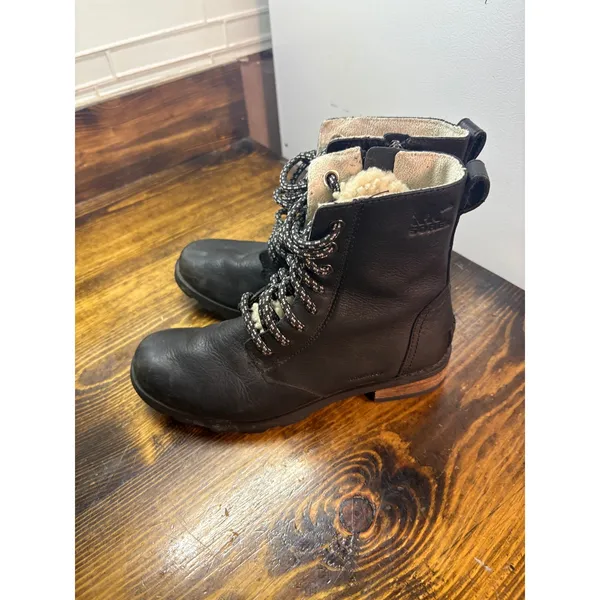 Sorel Black Lace Up Boots Size 6.5‎ - Image 2