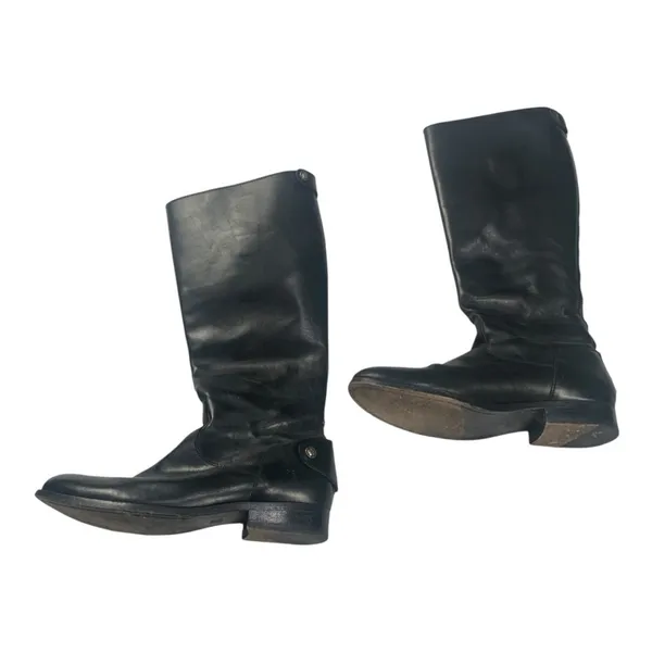 Frye size 9 B Melissa button back riding Black Leather Tall Boots - Image 8