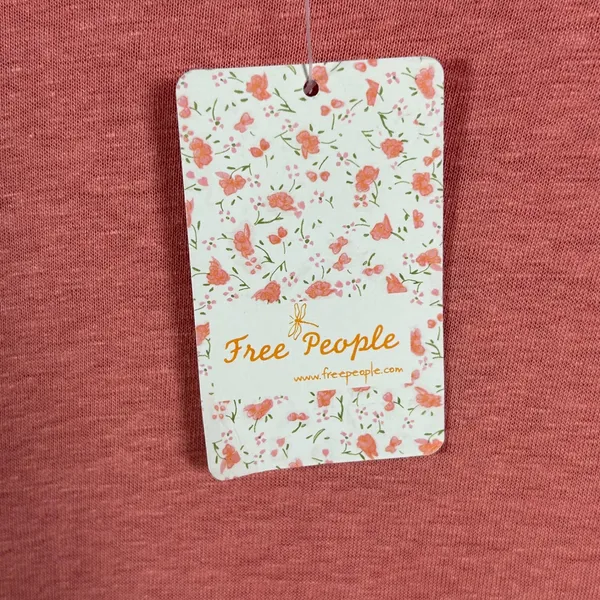 Free People We The Free Pinched Cheeks Linen Blend Tunic Top Coral‎ Pink Small - Image 9