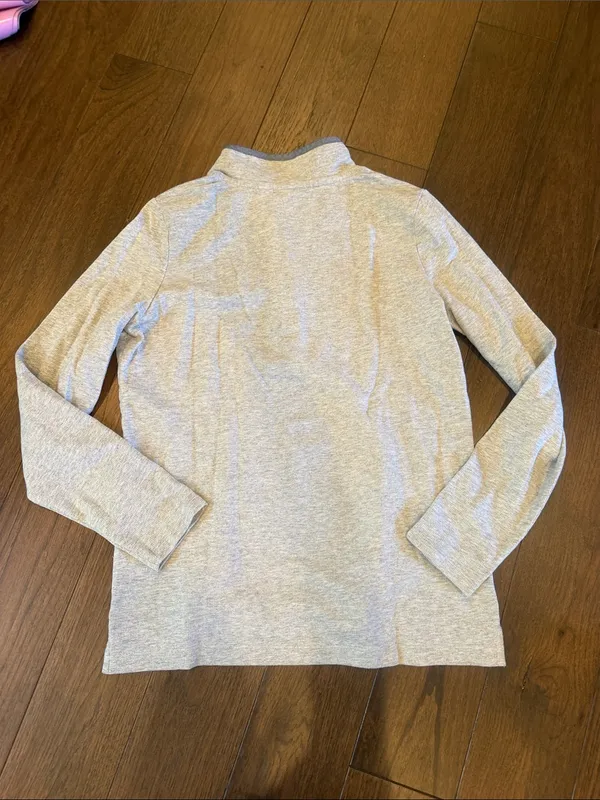 L.L. Bean Light Gray Heather Henley Pullover Size Small - Image 7