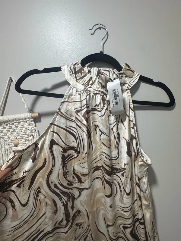 Nwt Slouchy Boho Halter Neck Maxi Dress Multiple - Image 3