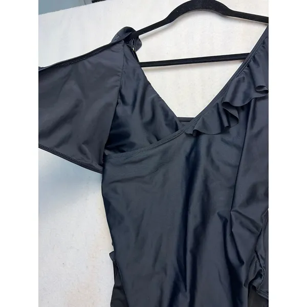 Kindred Bravely Ruffle One Piece Swimsuit Womens Large Black Maternity Nursing - Image 6