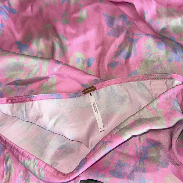 NWOT Free People Everything’s Rosie Midi Skirt Pink Combo - Image 8