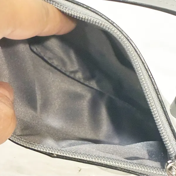 Coach Signature‎ Gray Pleated Canvas Logo Wristlet Mini Bag Wallet - Image 3