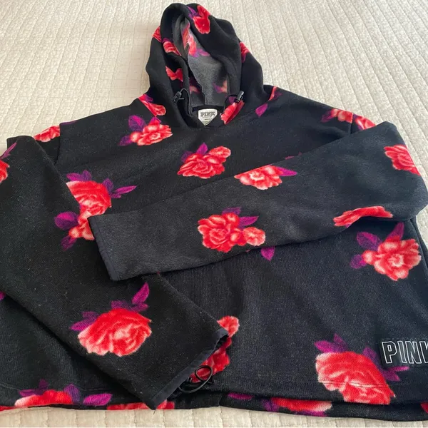 PINK Victoria's Secret Black Floral Women's Top Size M - Image 2
