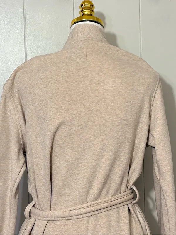 UGG Clarence Fleece Wrap Robe Oatmeal Beige Cozy Lounge Size M - Image 8