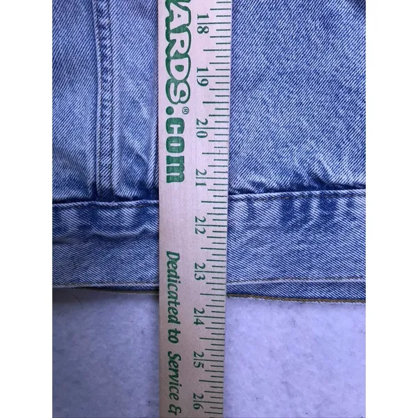 H&M‎ &Denim Trucker Jacket Women 3XL Blue Acid Wash Oversized Jean Coat - Image 5