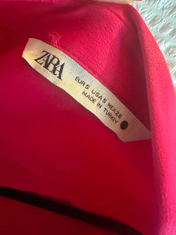 ZARA Pink Button Down Satin Blouse - Image 4