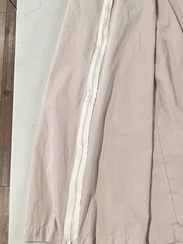 Forever 21 Wide Leg Track Pants in Soft Pink with Side Zipper size large - Image 6