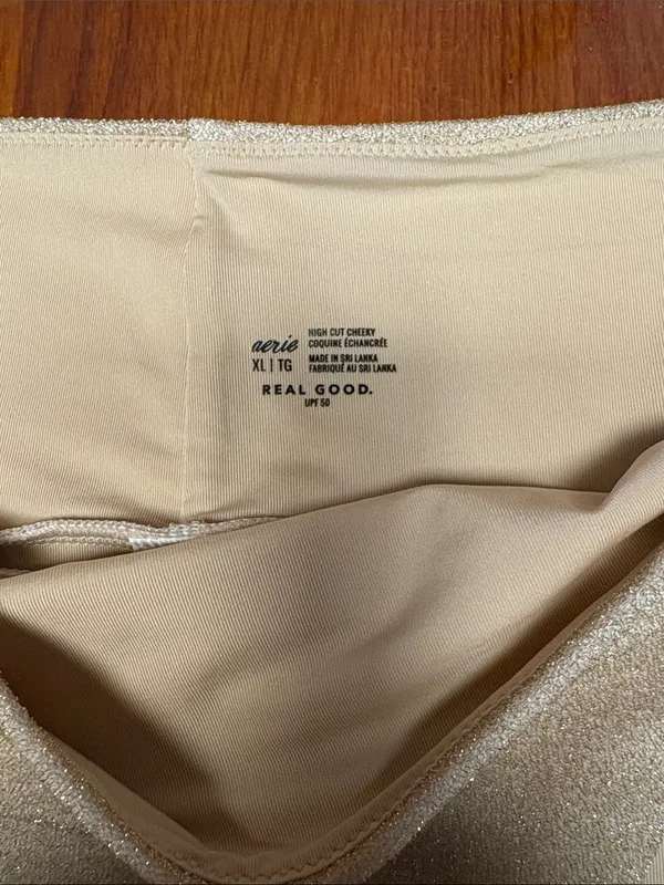 aerie Gold Shimmer Bikini Bottom - Image 2