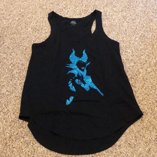 BUNDLE 3 Tanks 1 Shirt Maleficent Ralpunzel Ariel Little Mermaid Disneyland sz S - Image 5