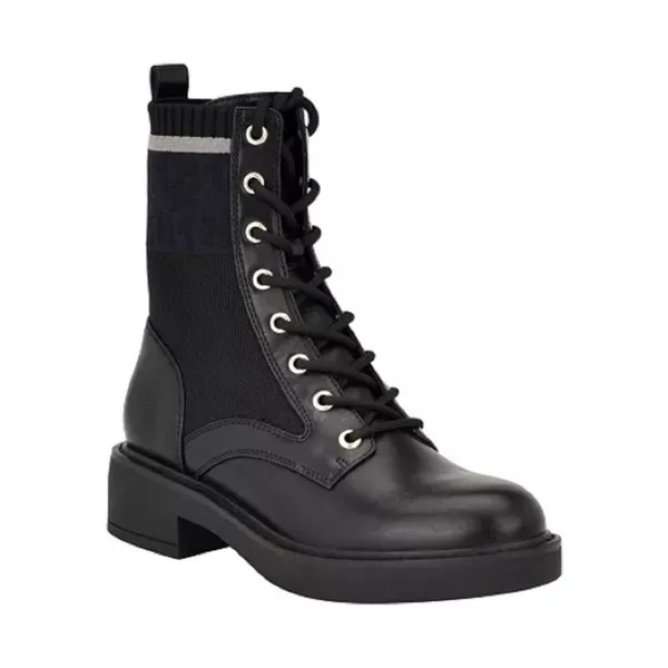 Tommy Hilfiger Women's Tesse Logo Lace up Combat Booties Black Boots NEW‎ Size 6 - Image 10