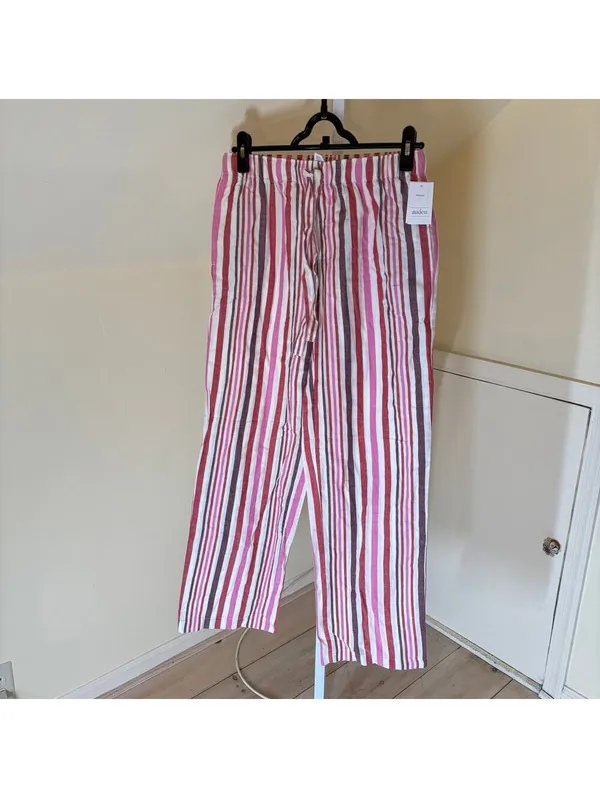Auden NWT Women's Pink Striped Flannel Sleep Pants Size S - Image 2