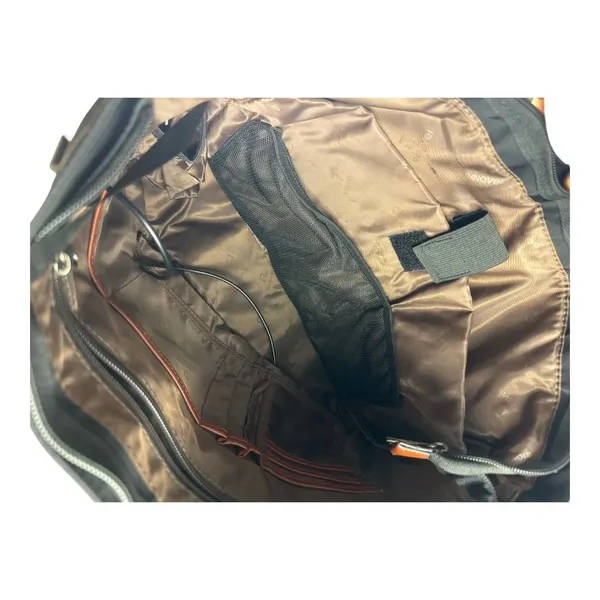 Relavel Laptop Tote Bag Black Nylon Brown Trim USB Charging Port Work Briefcase - Image 6