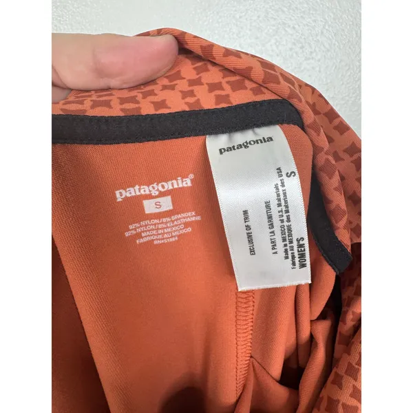 Patagonia Kamala Convertible Skirt Dress Rust Orange‎ Geometric Print Womens S - Image 4