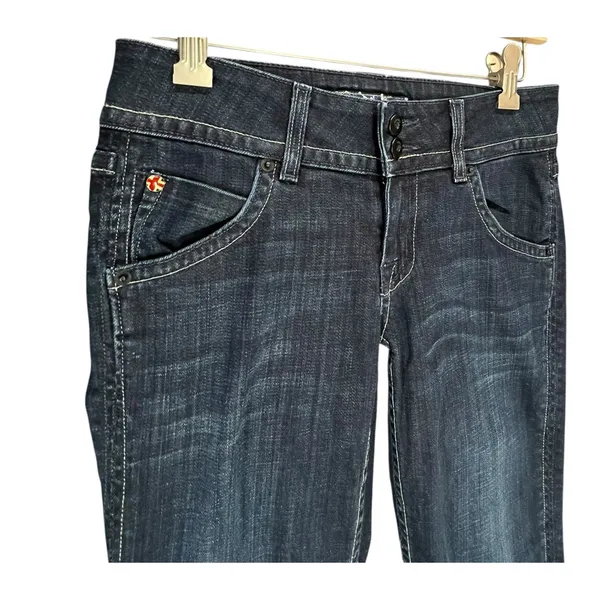 Hudson Y2K Signature Bootcut Jeans 26 Blue Denim Low Rise Flap Pockets Western‎ - Image 2