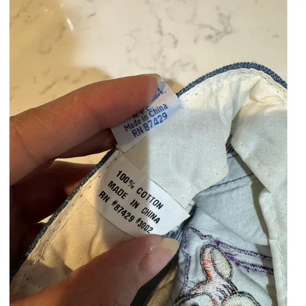 vintage 90s Disney Winnie the Pooh "Tigger" Denim Baseball Cap OS vacation - Image 8