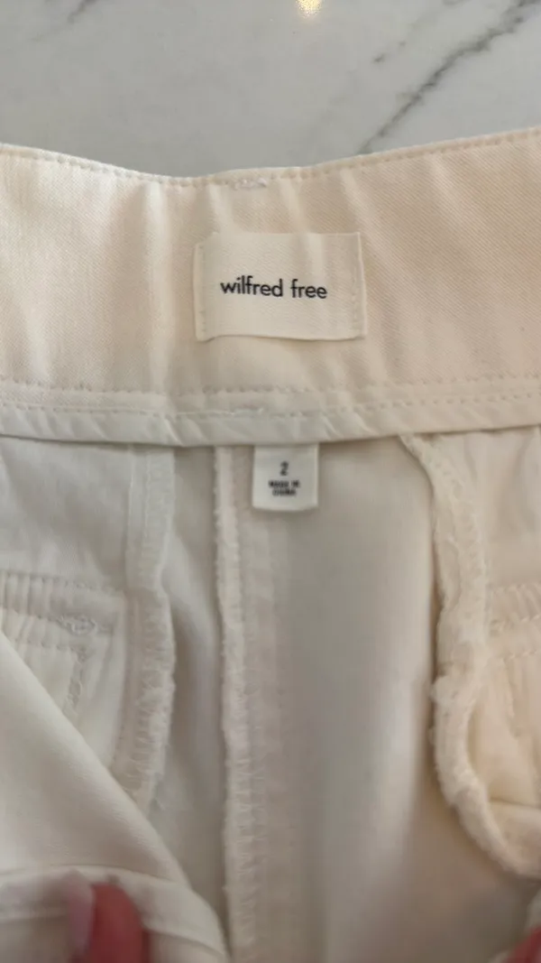 Aritzia Wilfred ivory wide leg cargo pants - Image 3