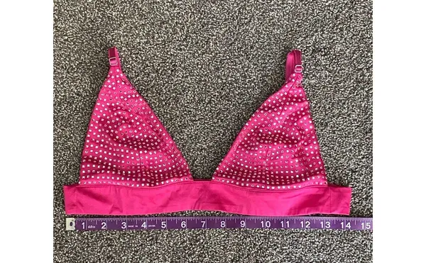 For Love & Lemons Hot Pink Satin Studded Bralette – Size S - Image 6